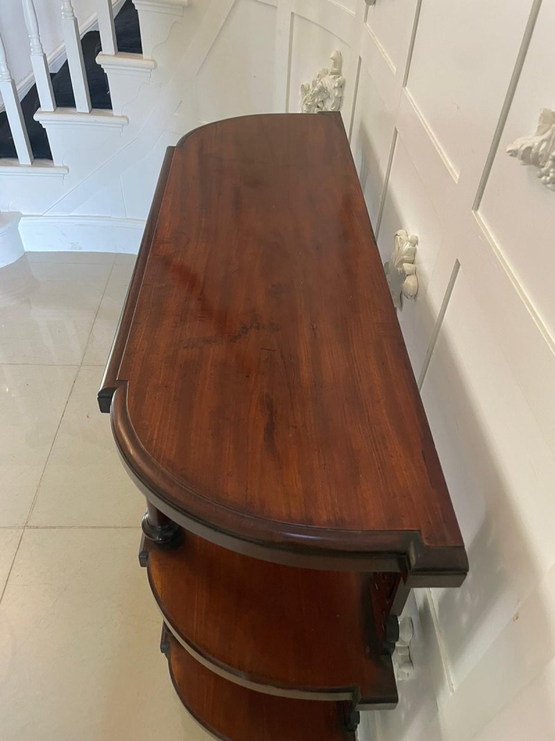 Small Antique Victorian Quality Mahogany Hall Dumb Waiter/Shelves - Image 8